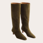 Man wearing stylish leather boots in a fall setting