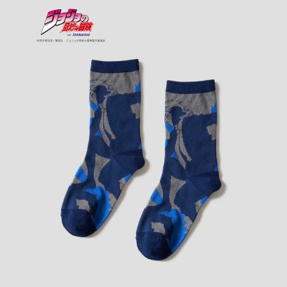 Close-up of Dio Brando Sock from Graniph Jojo's Bizarre Adventure Phantom Blood collection, showcasing bold color scheme and intricate design