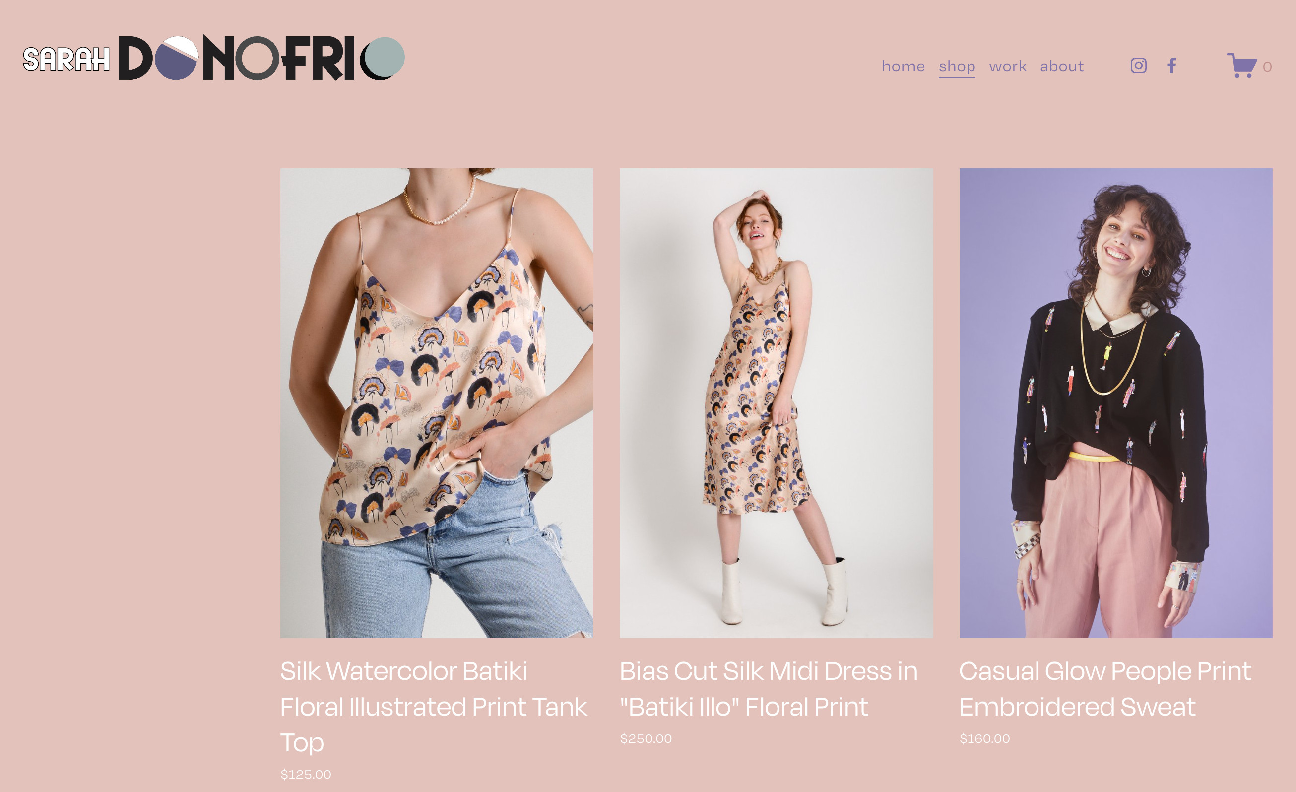 A webpage on a fashion merchant’s ecommerce site