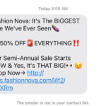 Fashion Nova Text Message