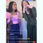 A screenshot from a livestream video by user Style Sanctuary on TikTok, showing the streamer showcasing clothing items.