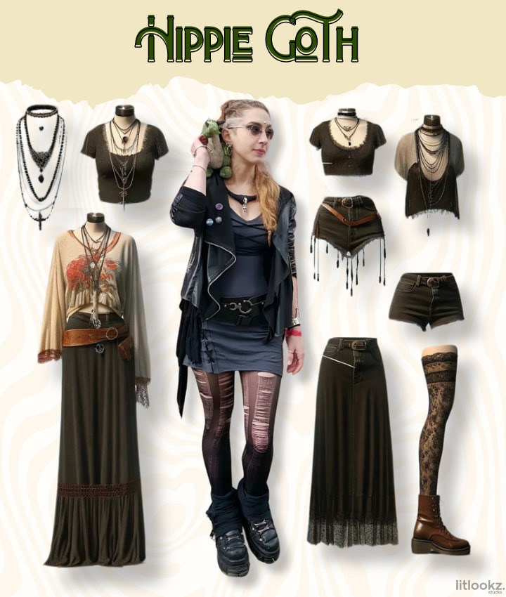 hippie goth fashion and key items