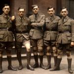 British troops in shorts during World War II, reflecting the practical origins of shorts in military settings
