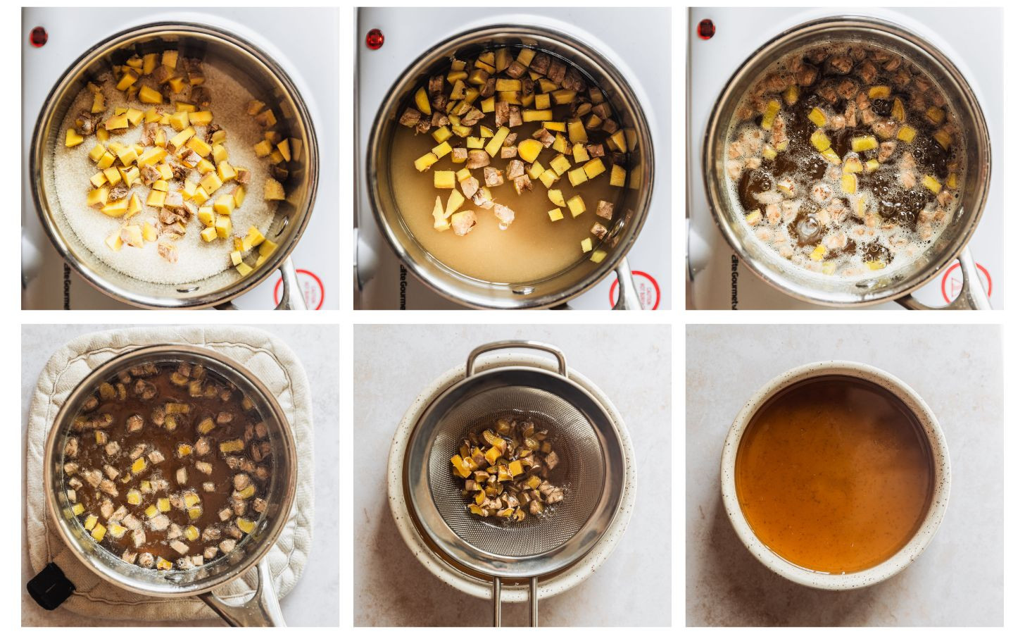 Ingredients to make ginger syrup.