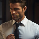Man in dress shirt and tie, showcasing a classic necktie look