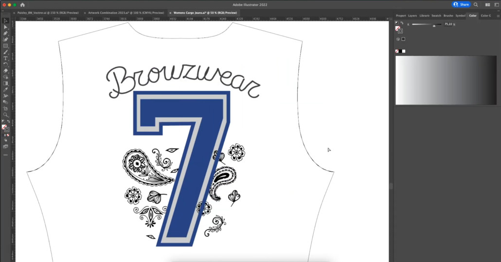 Fashion designer using Adobe Illustrator for design