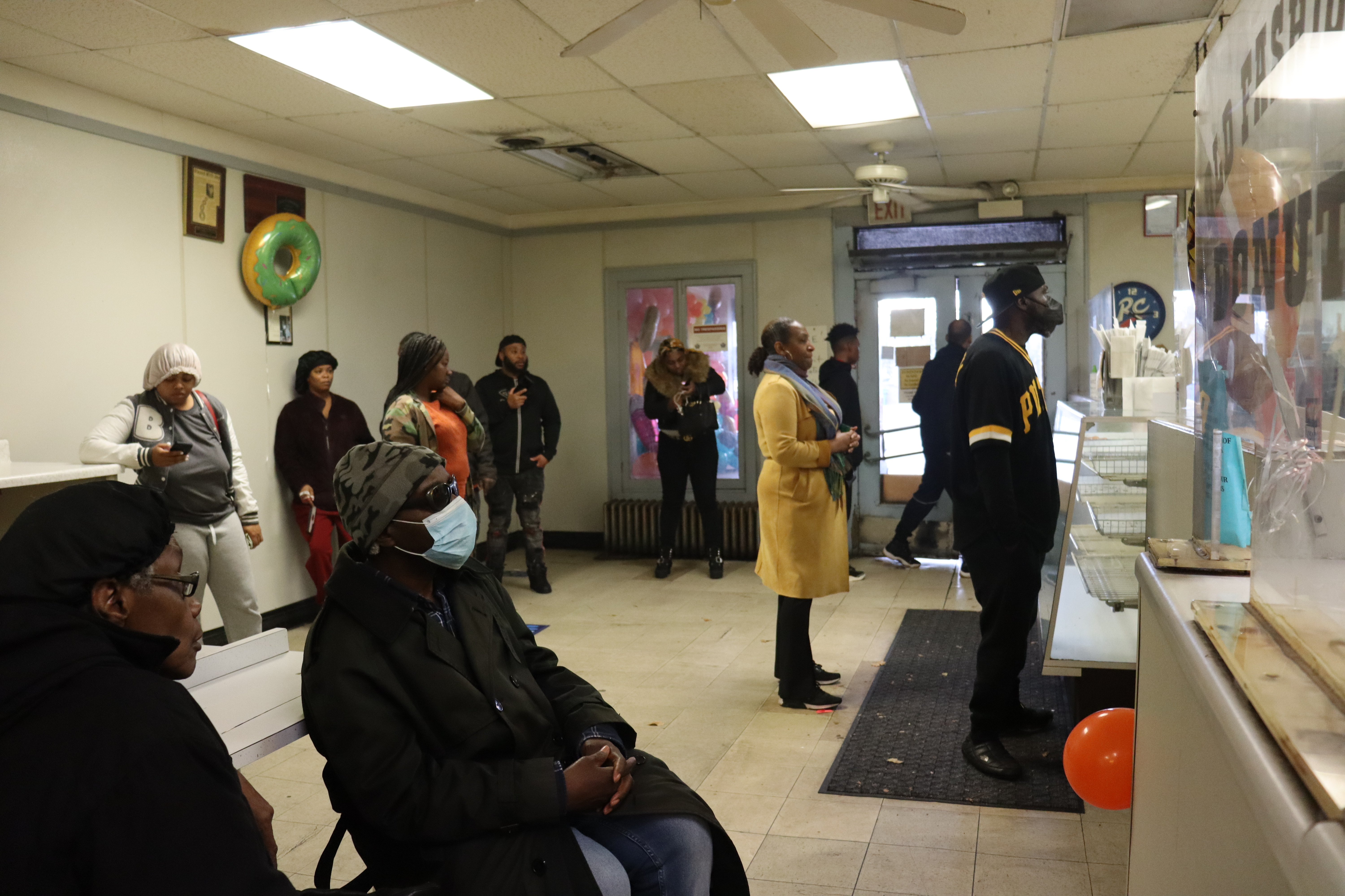 Customers Waiting at Old Fashioned Donuts