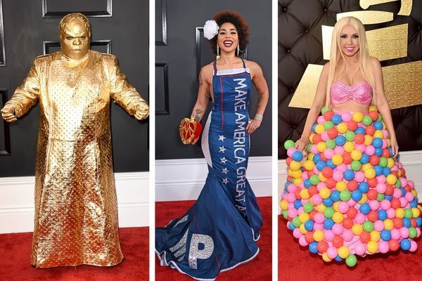 CeeLo Green in gold, a controversial Grammy fashion choice.