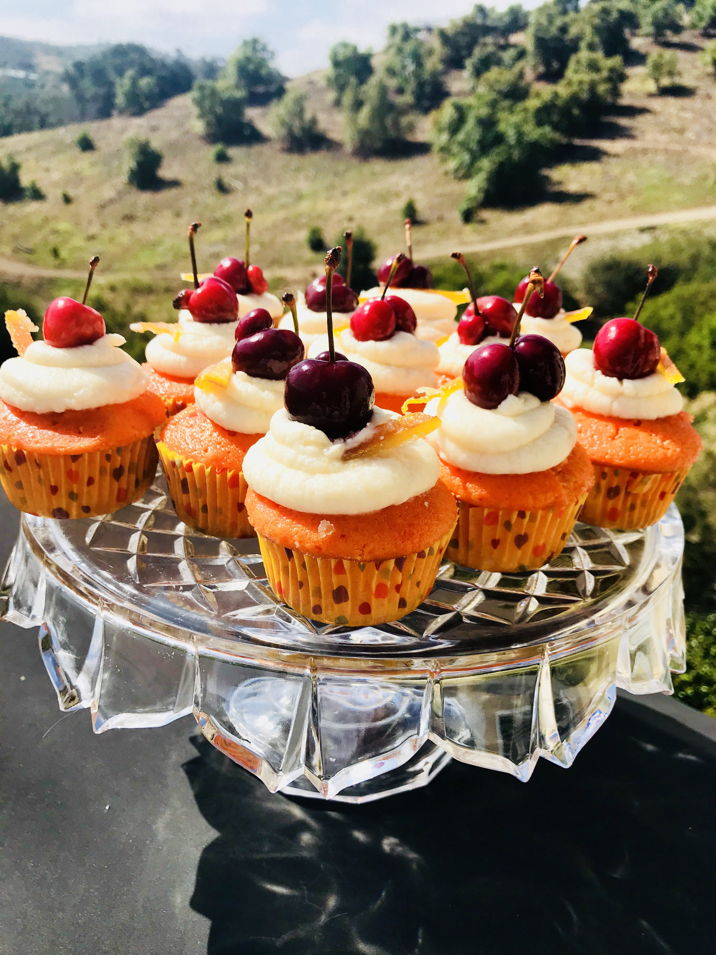 Old Fashioned Cupcakes with Candied Orange Peel and Cherry