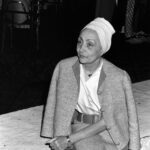 Madame Gres attends a showing of her Spring 1967 collection in Los Angeles, highlighting her influence on couture fashion and her innovative approach to design