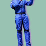 Jeff Bezos during his flight experience from the spaceport near Van Horn, Texas, 2021, expressing excitement and accomplishment with a thumbs-up gesture