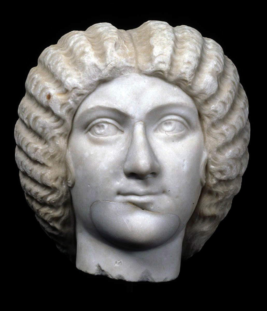 Julia Domna, wife of Emperor Septimius Severus, demonstrating elaborate hairstyle
