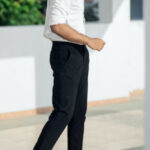 Man in Beige Fashion Chino Pants