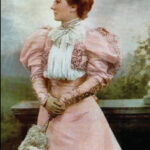 Mary Moore in pink mutton sleeves 1895 Edwardian Fashion