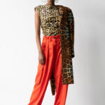 Dries Van Noten top, coat and pant, MAX
