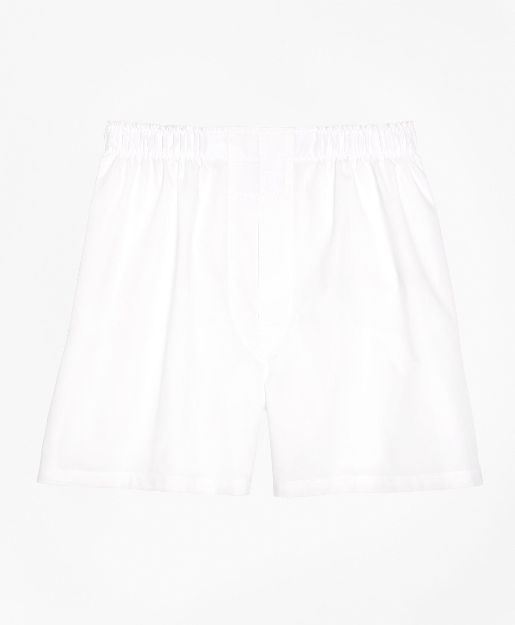 Brooks Brothers Mens Traditional Fit Broadcloth Boxers White Size 52
