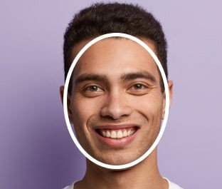 Man with oval face wearing square glasses