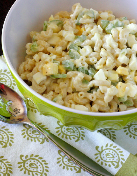 Classic Macaroni Salad with Hard-Boiled Eggs and Celery