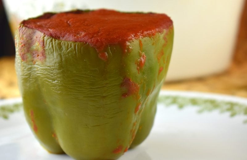 Old Fashioned Stuffed Bell Peppers recipe is a simple stuffed pepper recipe with cooked rice and ground beef. With only five ingredients, including a simple tomato sauce, this basic recipe is anything but simple in flavor.