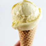 Vanilla ice cream ingredients being mixed