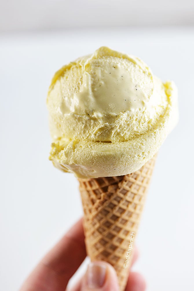 Vanilla ice cream ingredients being mixed