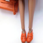 Orange loafers for dolls