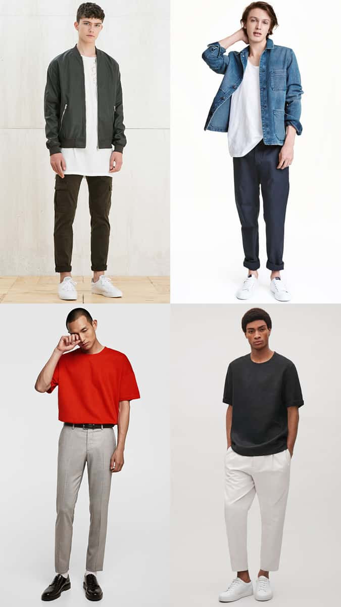 Man in oversized white t-shirt