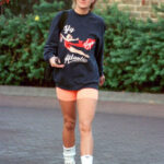 Princess Diana, Princess of Wales, wearing Virgin Atlantic sweatshirt, leaves Chelsea Harbour Club, London in November, 1995. (Photo by Anwar Hussein/WireImage)