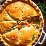 Chicken Pot Pie Recipe with Cream of Chicken Soup in pie pan