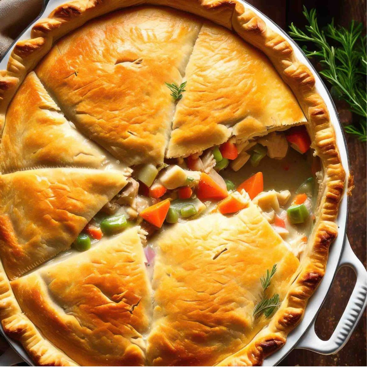 Chicken Pot Pie Recipe with Cream of Chicken Soup in pie pan