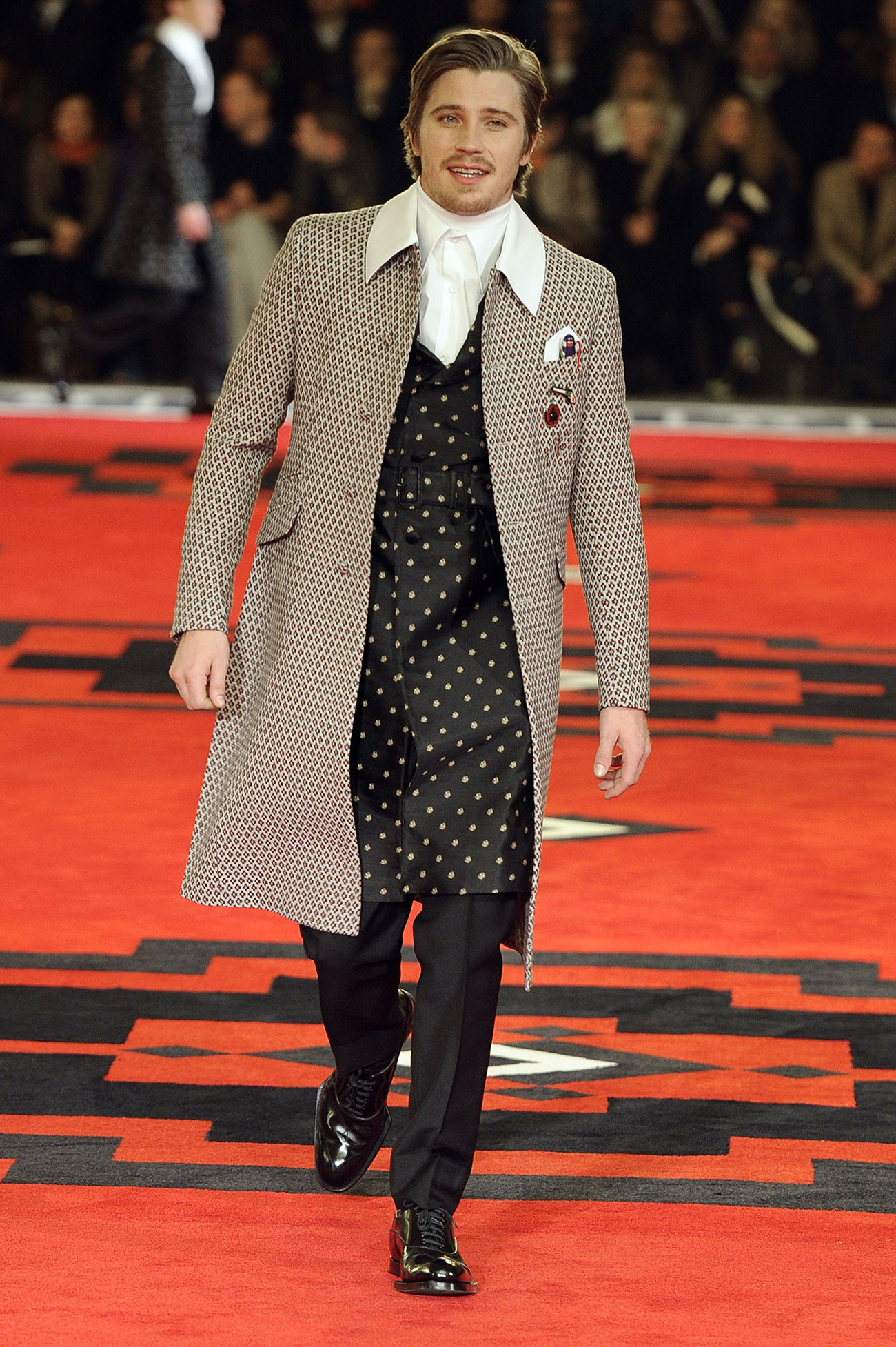 Garrett Hedlund showcasing Prada's collection at the Autumn/Winter 2012 fashion show during Milan Menswear Fashion Week.