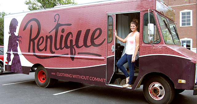 Brandi King stands in front of the Rentique truck
