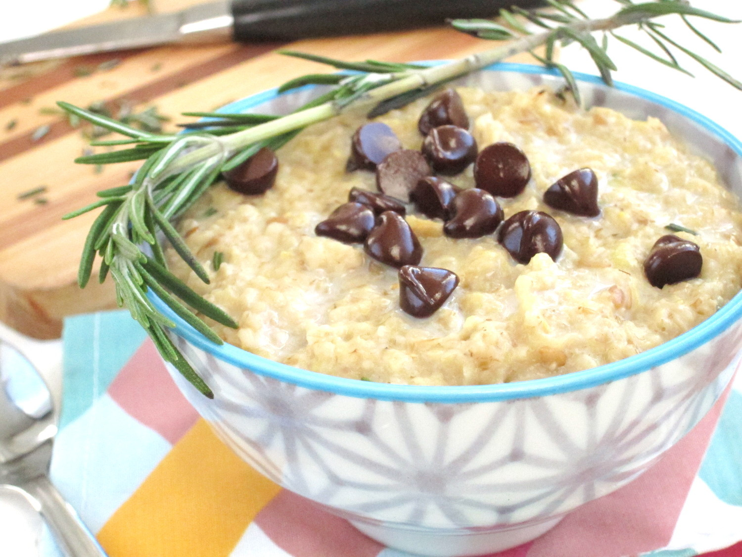 Rosemary Chocolate Chip Oatmeal #oatmealartist