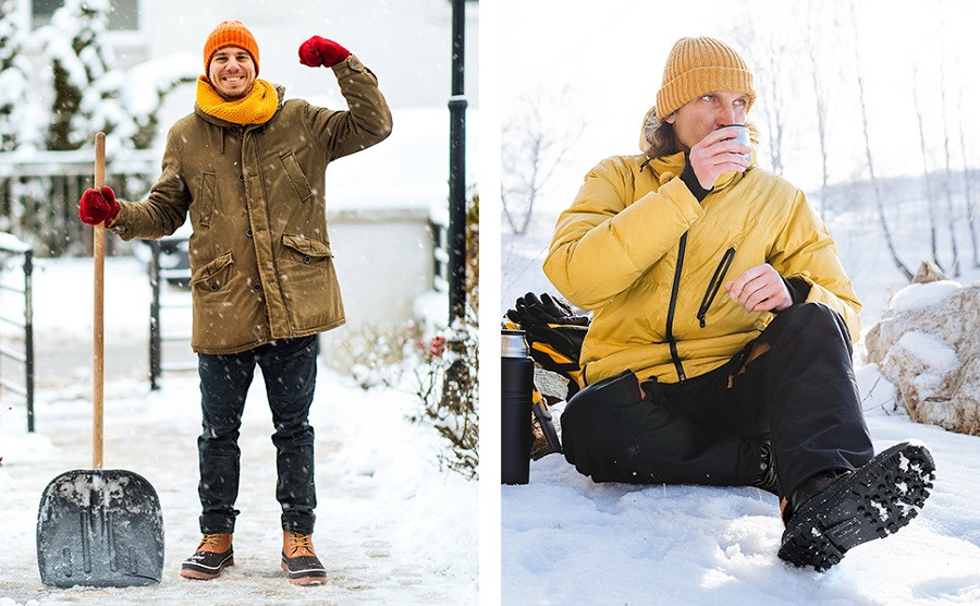 Men's winter insulated fur snow boots