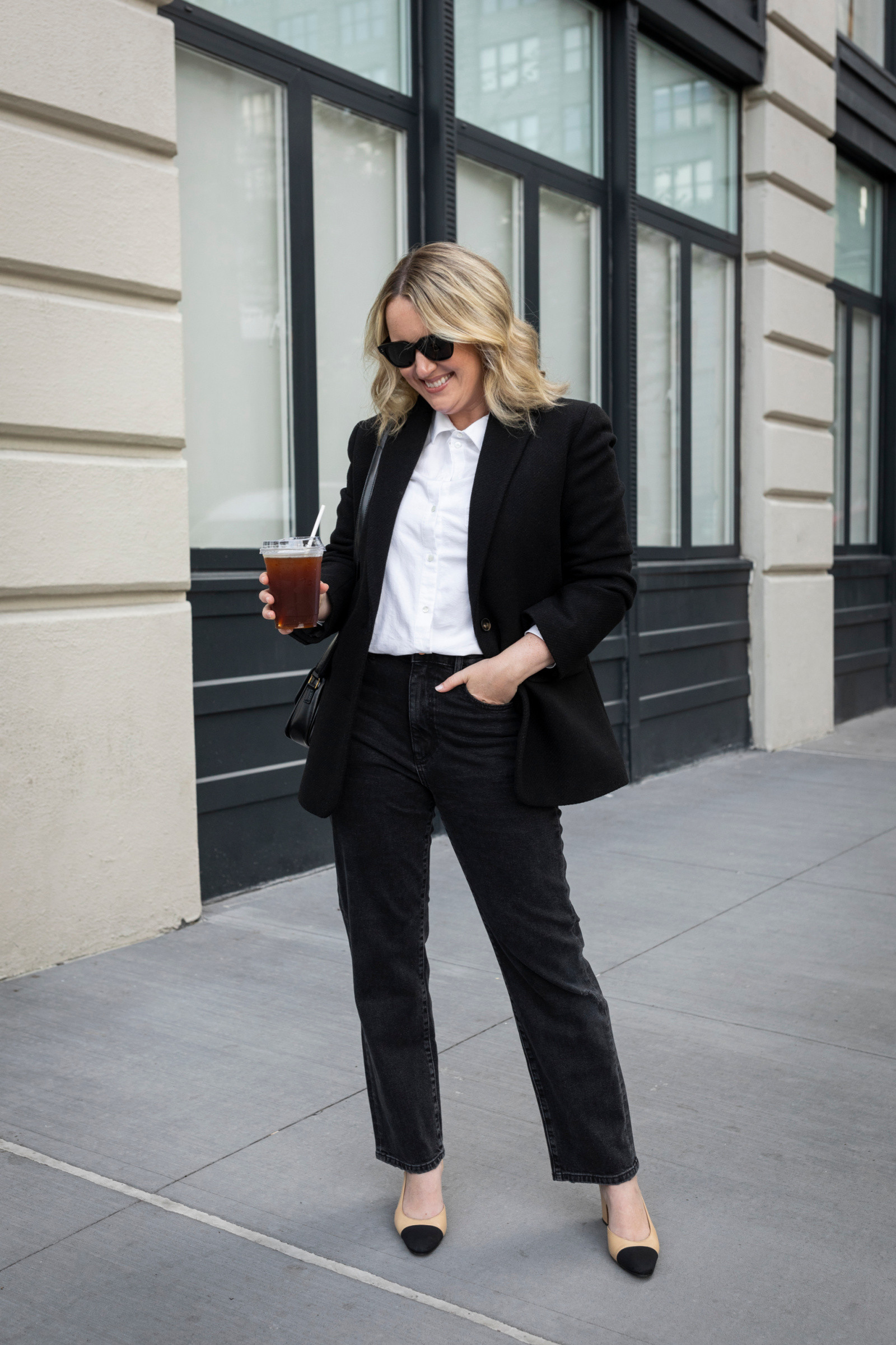 Sezane Ralph Jacket Fall Monochrome Outfit