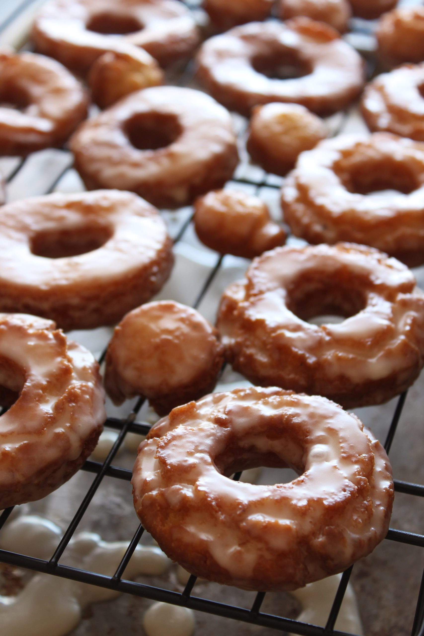 Old-Fashioned Sour Cream Doughnuts frying