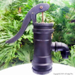 How to make your own faux antique hand water pump from PVC pipes. Full DIY tutorial at A Crafty MIx #paintingPVCPipes #DIYPaintingPVC #acraftymix #DIYTutorial #fauxhandwaterpump #antiquewaterpump