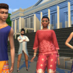A bustling street scene in Mumbai, India, showcasing the vibrant colors and textures of traditional Indian fabrics.