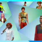 A collage of different Sims, with a wide array of looks
