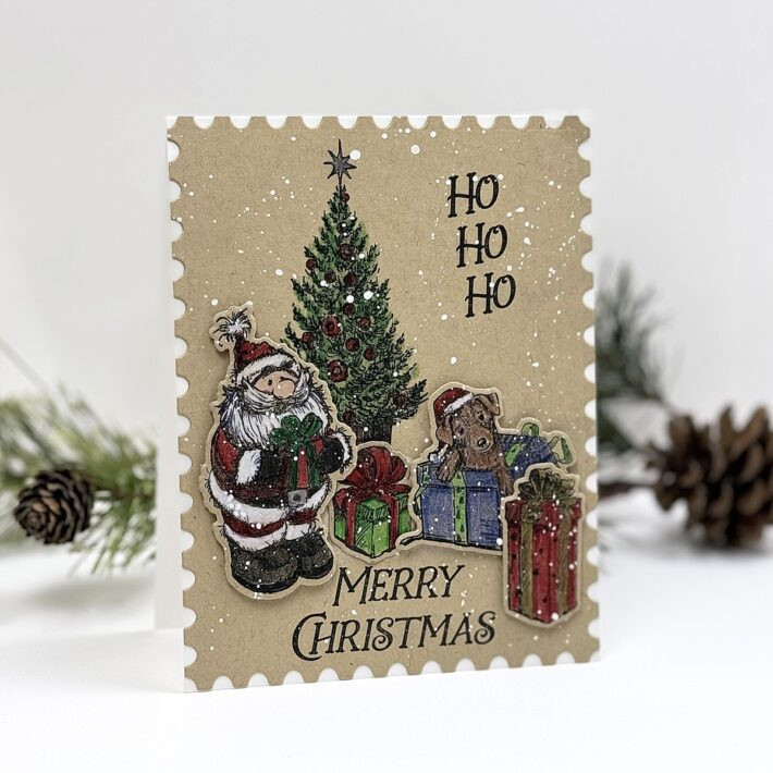 Vintage Postal Christmas Cards featuring sketched Santas and holiday designs, perfect for adding a nostalgic touch to your greetings