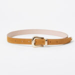 Classic leather western belt with a silver buckle