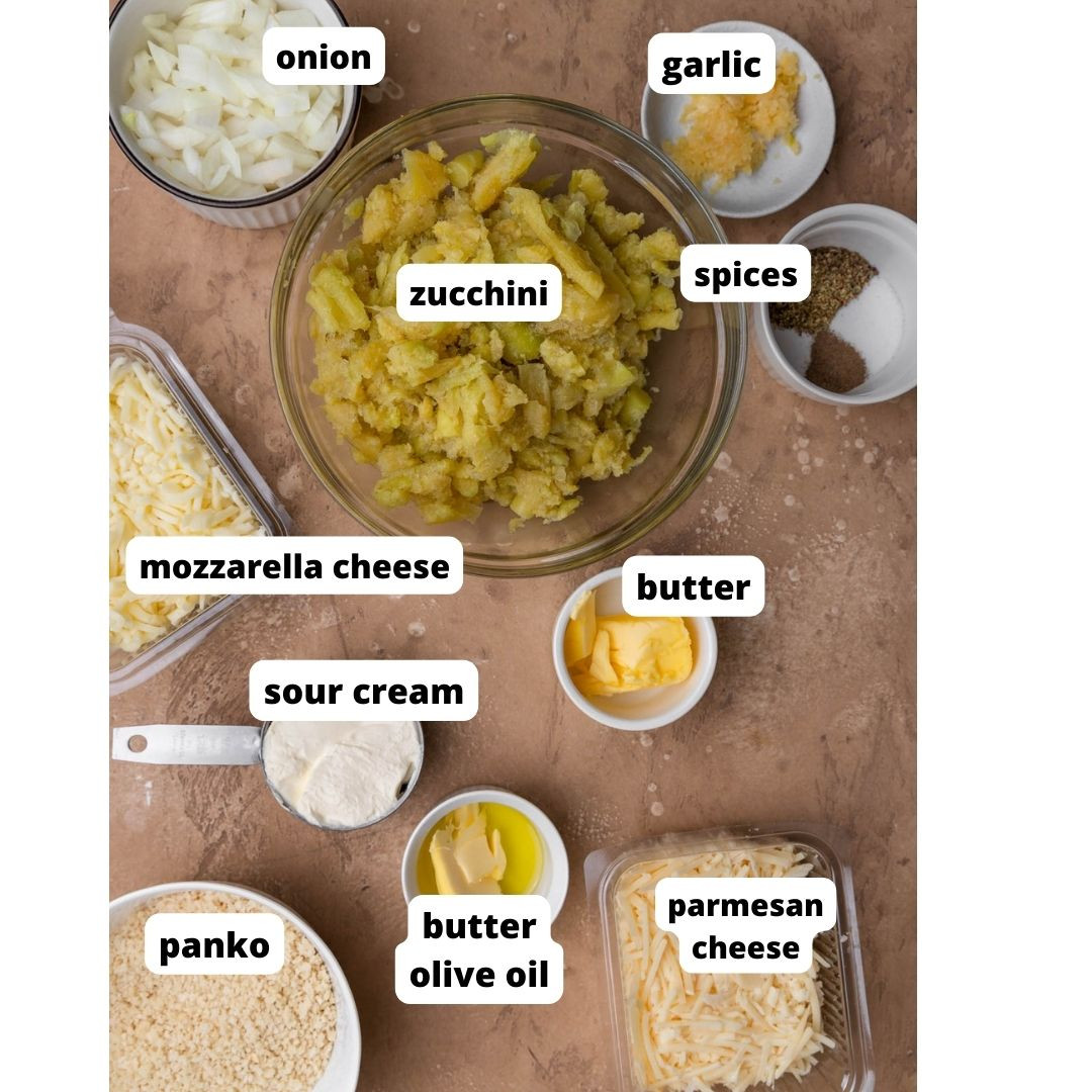 Ingredients for a Zucchini Casserole